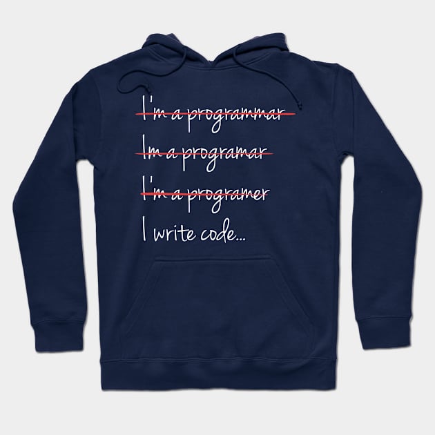 programming humor, I Write Code - Funny Programming Jokes - Dark Color Hoodie by springforce